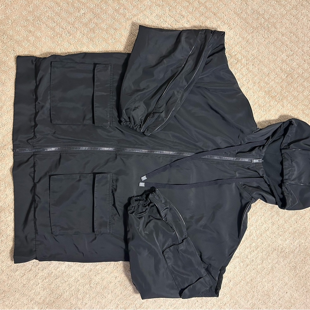 NWOT ALO Yoga Legion Reversible Hooded Oversized Black Jacket (Sz XS) - Picture 4 of 11